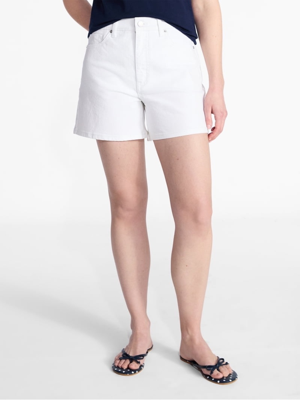 Classic White High-Rise Women's Shorts